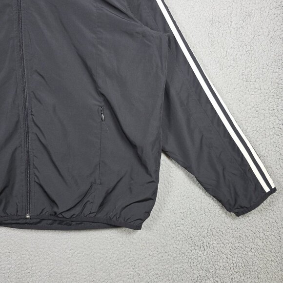 Vintage Adidas Track Jacket Large Black 3 Stripe 06 Y2K Clima 365 Mesh Lined Zip - Picture 3 of 15